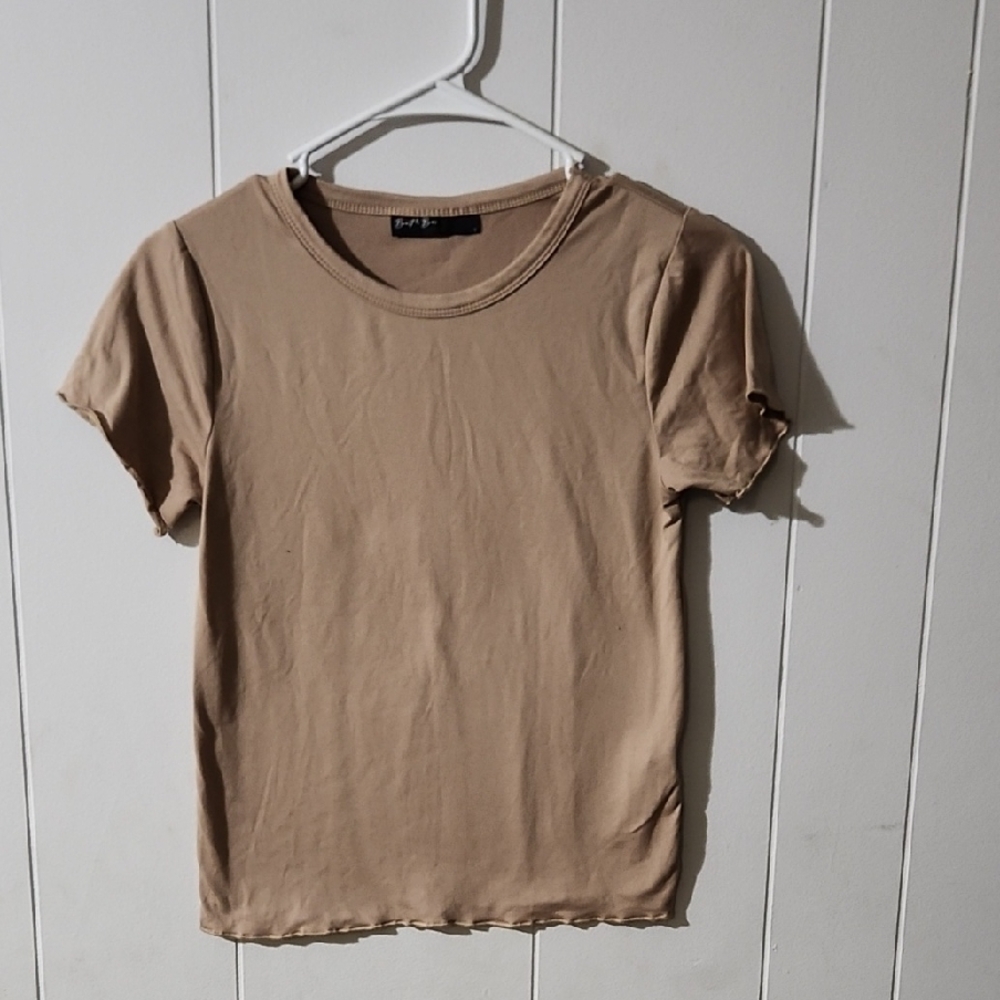 Elegant Tan Short Sleeve Women's Tee